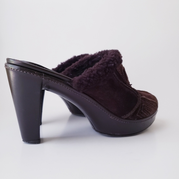 Vintage Coach Brown Suede Leather Mules - Picture 9 of 15